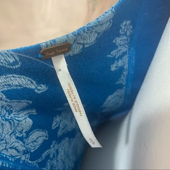 NEW Free People Vanessa Top In Blue - Picture 10 of 11